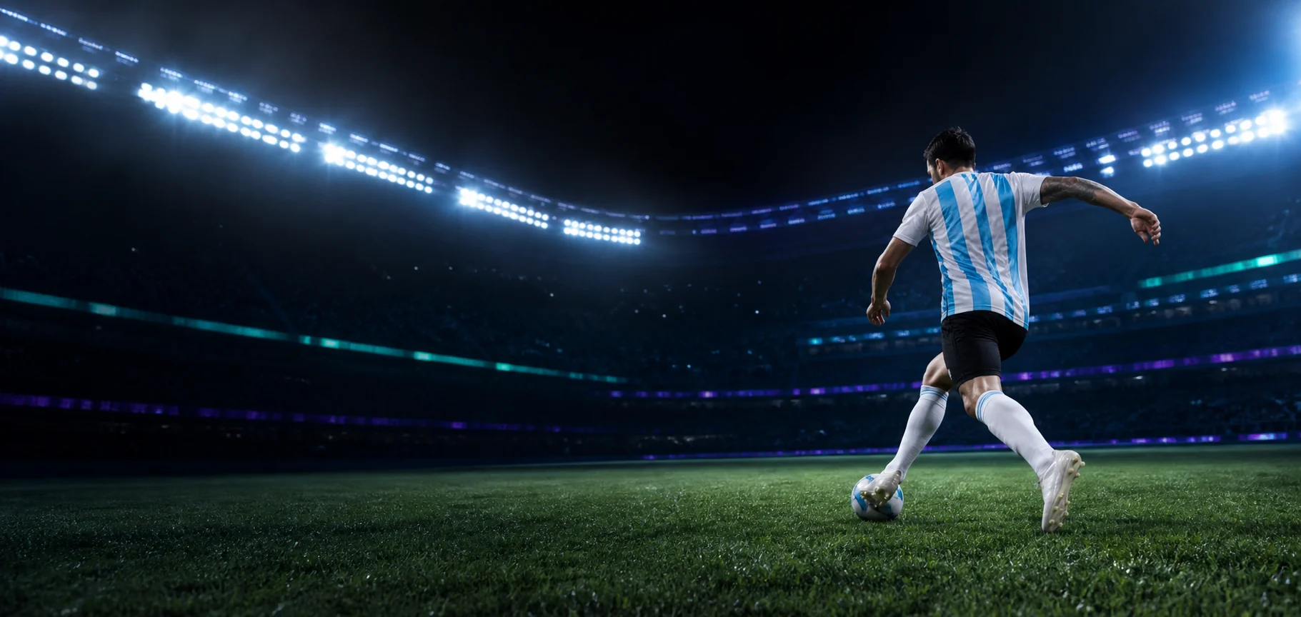 Fútbol nocturno en un estadio